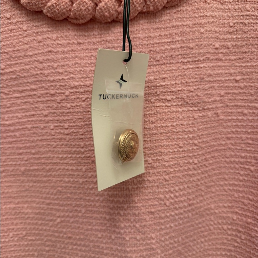 NWT Tuckernuck Pink Braided-Trim Midi Shift Dress - Picture 6 of 7